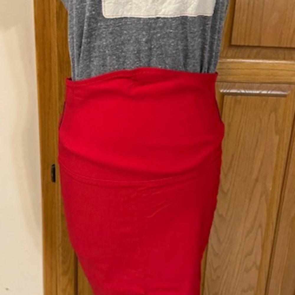 *Red High Waisted red Pencil Skirt  7390  Medium